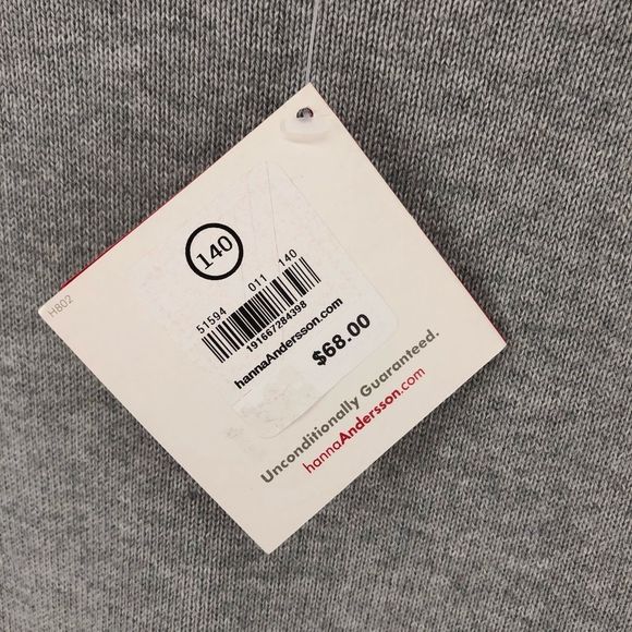 Hanna Andersson Girls Intarsia Pattern Grey Sweater Dress Cotton Girls 10 NWT - Picture 10 of 13